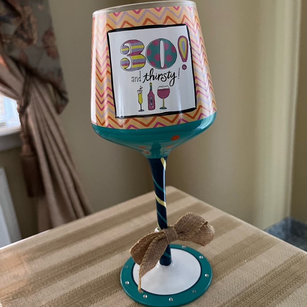 30th birthday glass